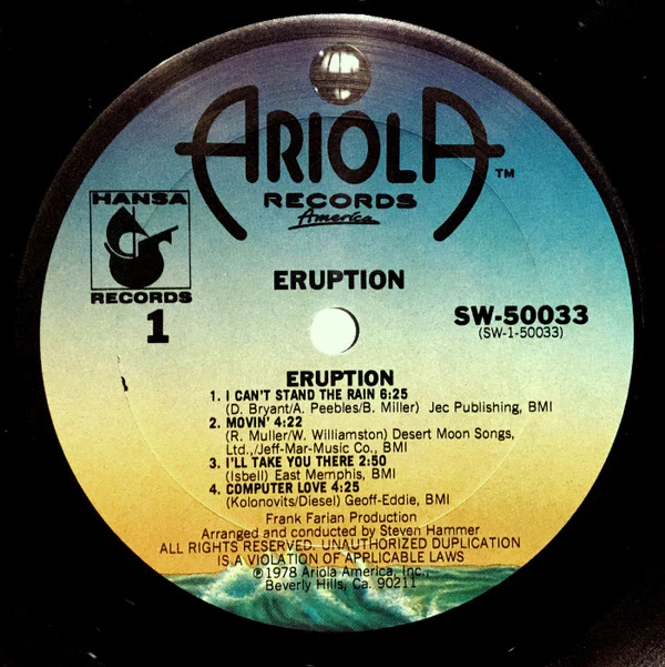 Eruption Featuring Precious Wilson - Eruption (LP) (Very Good Plus (VG+)) - Image 3