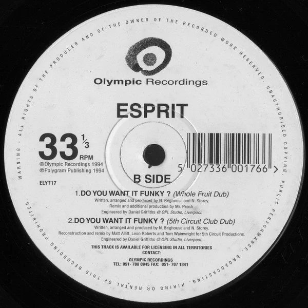 Esprit - Do You Want It Funky (12") (Very Good Plus (VG+)) - Image 2