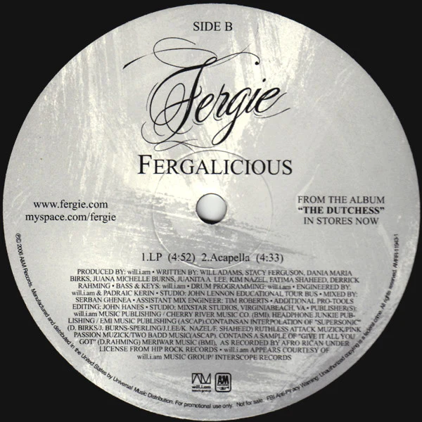 Fergie - Fergalicious (12") (Near Mint (NM or M-)) - Image 3
