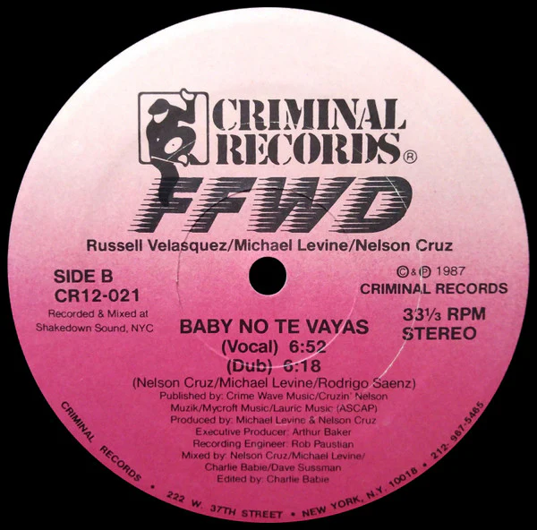 FFWD  - Baby Don't Go / Baby No Te Vayas (12") (Near Mint (NM or M-)) - Image 2