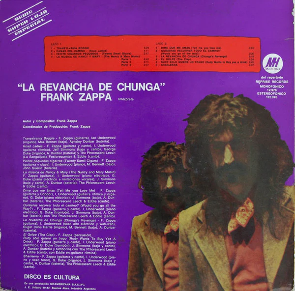 Frank Zappa - La Revancha De Chunga (LP) (Very Good (VG)) - Image 2