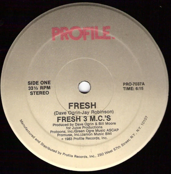 Fresh 3 MC's - Fresh (12") (Near Mint (NM or M-))