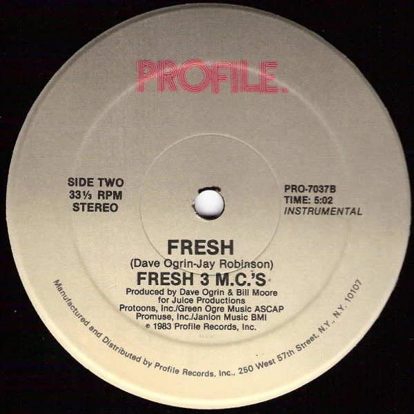 Fresh 3 MC's - Fresh (12") (Near Mint (NM or M-)) - Image 2