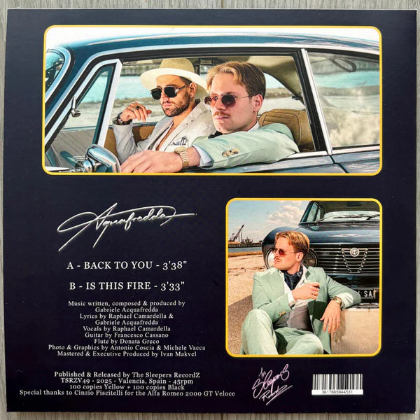 Gabriele Aquafredda - Back To You / Is This Fire (7") (Mint (M)) - Image 2