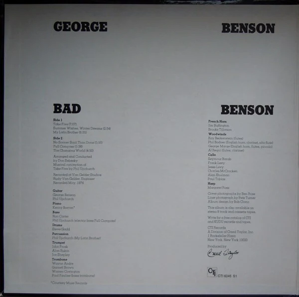 George Benson - Bad Benson (LP) (Very Good Plus (VG+)) - Image 3