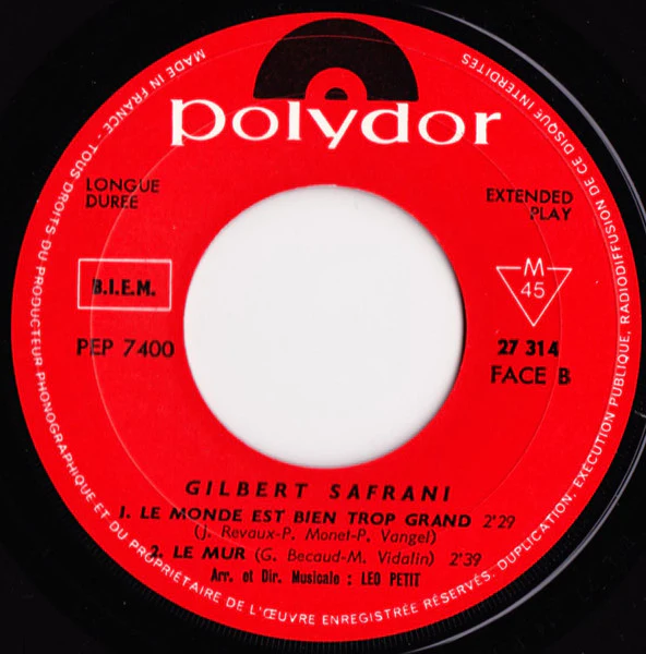 Gilbert Safrani - Eliot Ness (7") (Mint (M)) - Image 4