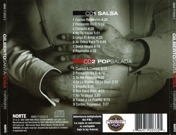 Gilberto Santa Rosa - Contraste (2xCD) (Near Mint (NM or M-)) - Image 4