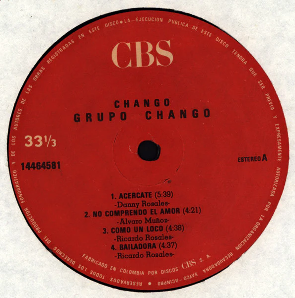 Grupo Changó - Changó (Sensaciones En Salsa) (LP) (Very Good Plus (VG+)) - Image 3