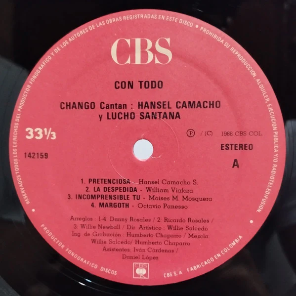 Grupo Changó - Con Todo (LP) (Very Good Plus (VG+)) - Image 3