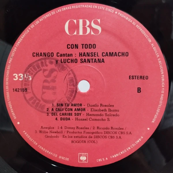 Grupo Changó - Con Todo (LP) (Very Good Plus (VG+)) - Image 4