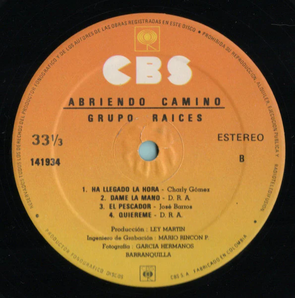 Grupo Raices - Abriendo Camino! (LP) (Very Good Plus (VG+)) - Image 4