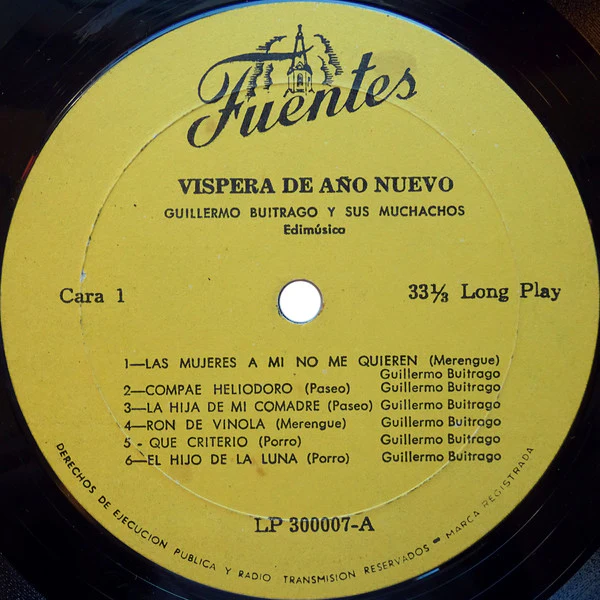 Guillermo Buitrago Y Sus Muchachos - Vispera De Año Nuevo (LP) (Very Good Plus (VG+)) - Image 3