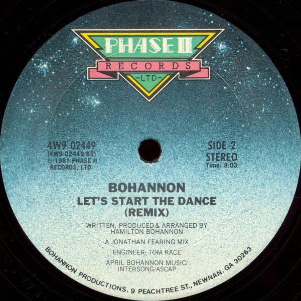 Hamilton Bohannon - Let's Start II Dance Again (12") (Very Good Plus (VG+)) - Image 2