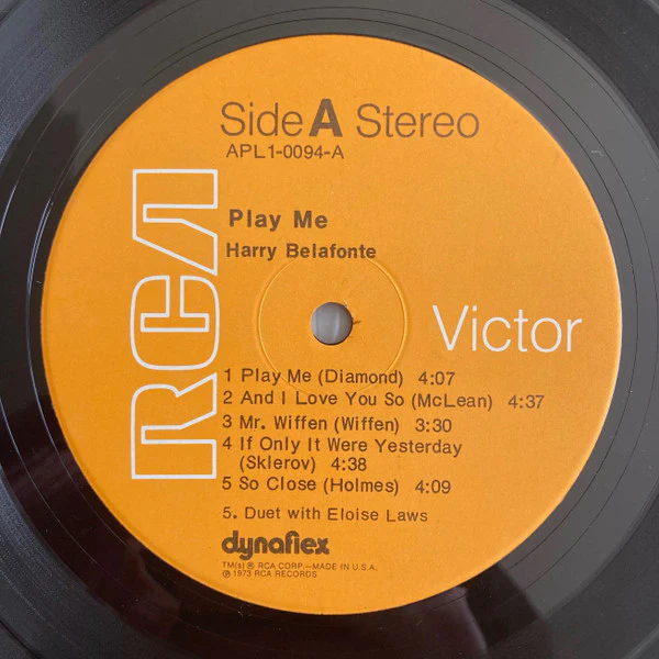Harry Belafonte - Play Me (LP) (Mint (M)) - Image 3