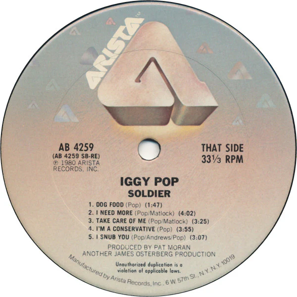 Iggy Pop - Soldier (LP) (Very Good Plus (VG+)) - Image 4