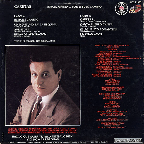 Ismael Miranda - Caretas - Por El Buen Camino (LP) (Very Good Plus (VG+)) - Image 2