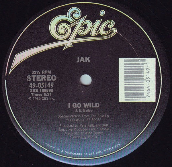 Jak - I Go Wild (12") (Very Good Plus (VG+)) - Image 3