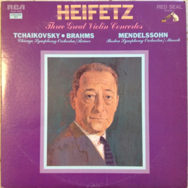 Jascha Heifetz, Pyotr Ilyich Tchaikovsky • Johannes Brahms, Felix Mendelssohn-Bartholdy - Three Great Violin Concertos (2xLP) (Near Mint (NM or M-))