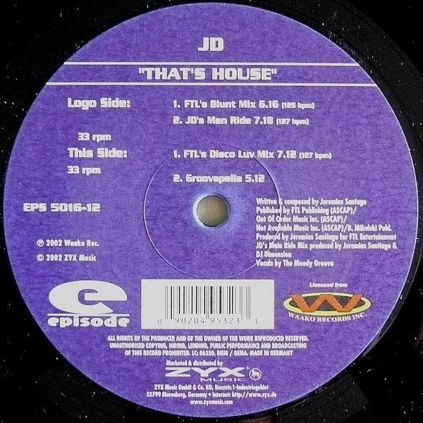 JD - That's House (12") (Very Good Plus (VG+))