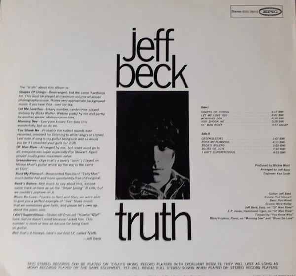 Jeff Beck - Truth (LP) (Near Mint (NM or M-)) - Image 2