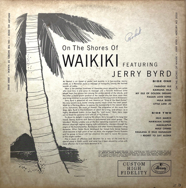 Jerry Byrd And His Orchestra - On The Shores Of Waikiki (LP) (Near Mint (NM or M-)) - Image 2