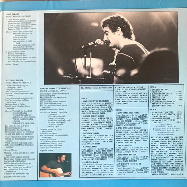 Jim Croce - Life And Times (LP) (Near Mint (NM or M-)) - Image 4