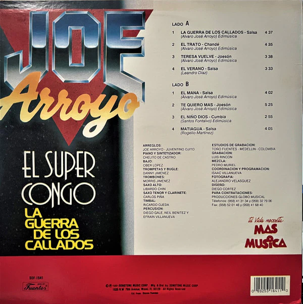 Joe Arroyo - La Guerra De Los Callados (LP) (Near Mint (NM or M-)) - Image 2