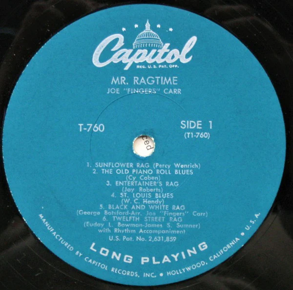 Joe "Fingers" Carr - Mister Ragtime (LP) (Very Good Plus (VG+)) - Image 3