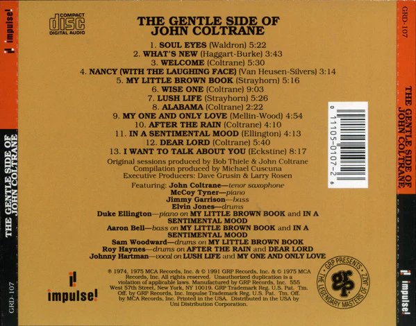 John Coltrane - The Gentle Side Of John Coltrane (CD) (Near Mint (NM or M-)) - Image 3