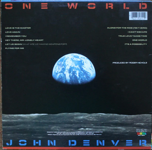 John Denver - One World (LP) (Mint (M)) - Image 2