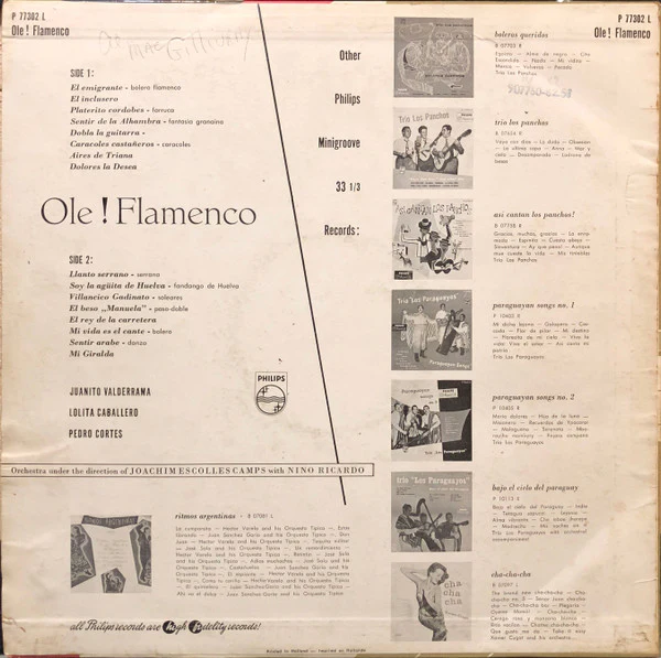 Juanito Valderrama, Lolita Caballero, Niño Ricardo, Pedro Cortes - Ole! Flamenco (LP) (Mint (M)) - Image 2