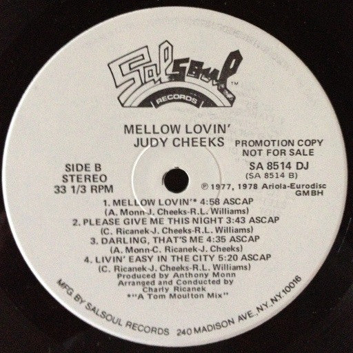 Judy Cheeks - Mellow Lovin' (LP) (Near Mint (NM or M-)) - Image 3