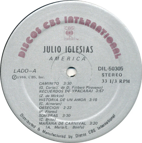 Julio Iglesias - America (LP) (Near Mint (NM or M-)) - Image 3
