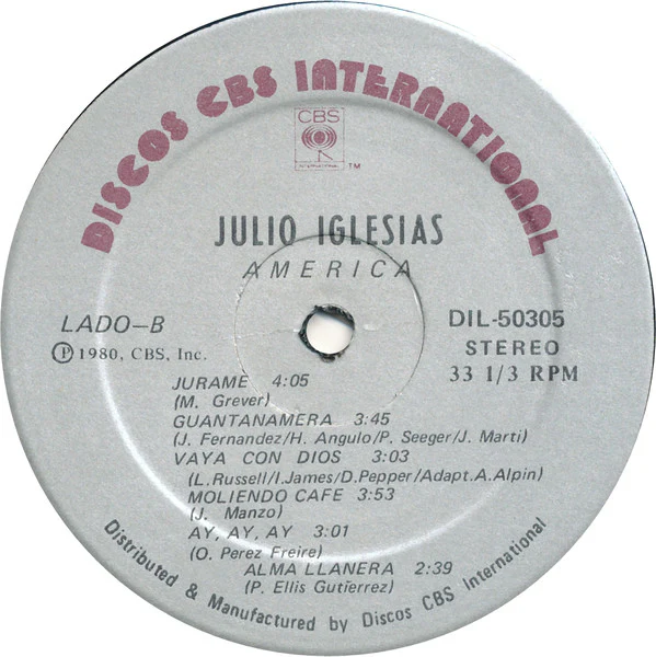 Julio Iglesias - America (LP) (Near Mint (NM or M-)) - Image 4
