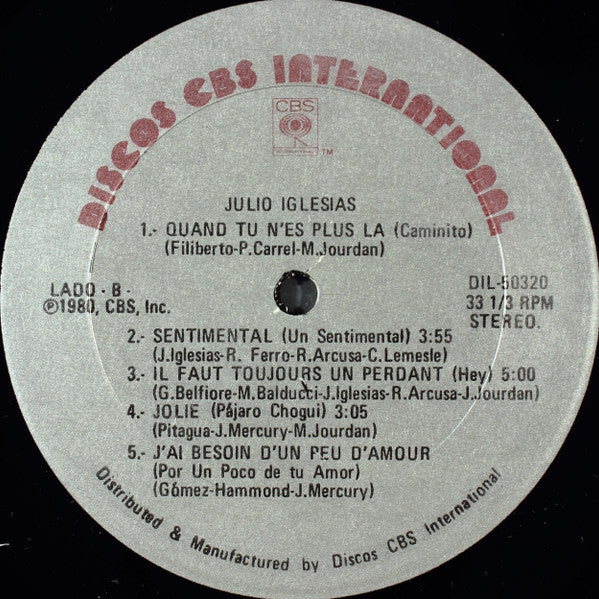 Julio Iglesias - Sentimental (LP) (Near Mint (NM or M-)) - Image 4