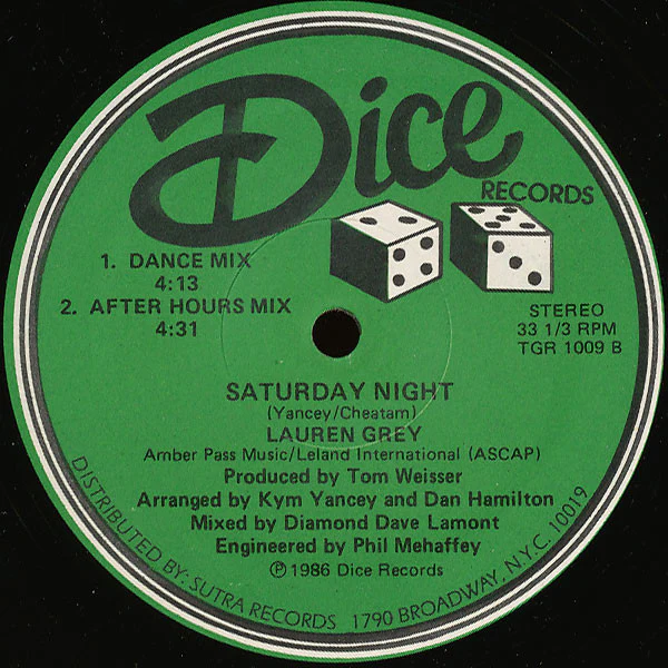 Lauren Grey - Saturday Night (12") (Mint (M)) - Image 4