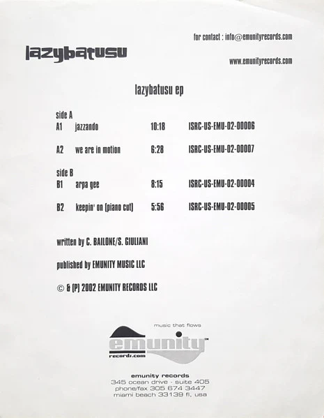 Lazybatusu - Lazybatusu EP (12") (Very Good (VG)) - Image 4