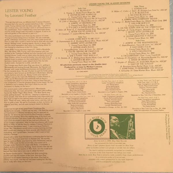 Lester Young - The Aladdin Sessions (2xLP) (Near Mint (NM or M-)) - Image 4