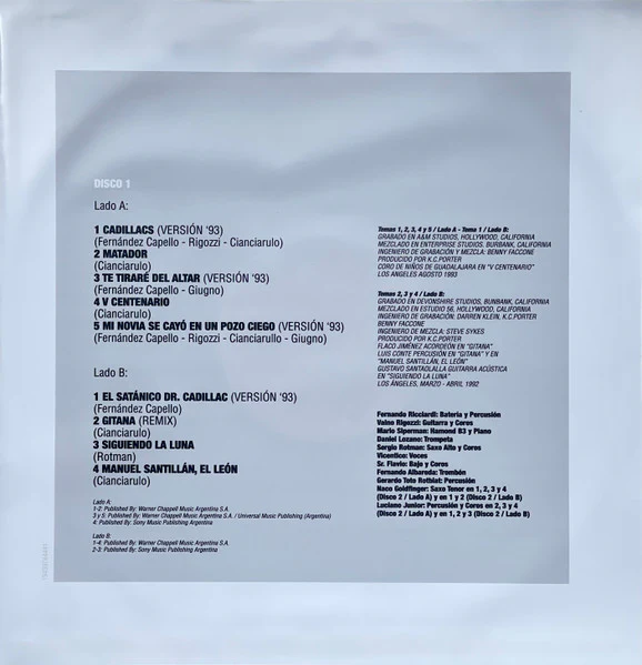 Los Fabulosos Cadillacs - Vasos Vacíos (2xLP) (Mint (M)) - Image 4