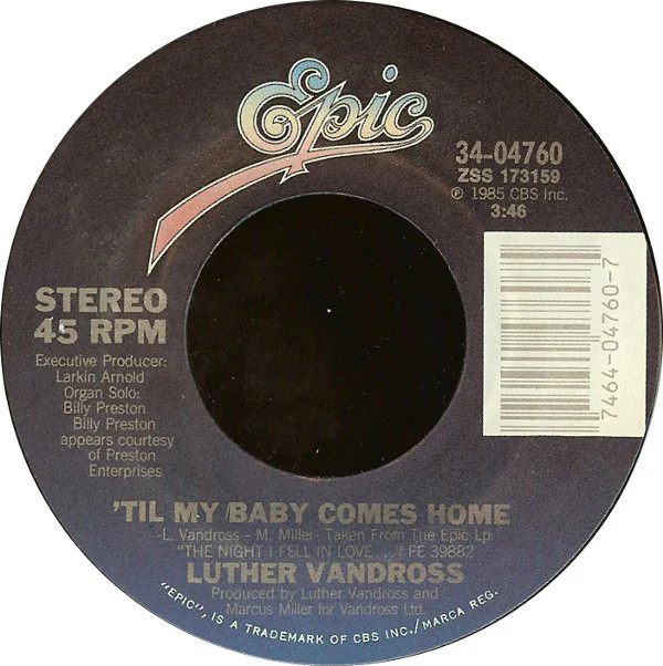 Luther Vandross - 'Til My Baby Comes Home (7") (Near Mint (NM or M-)) - Image 3