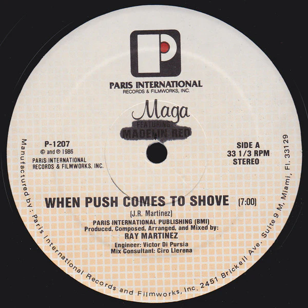 Maga Featuring Madelin Red - When Push Comes To Shove (12") (Very Good Plus (VG+)) - Image 2