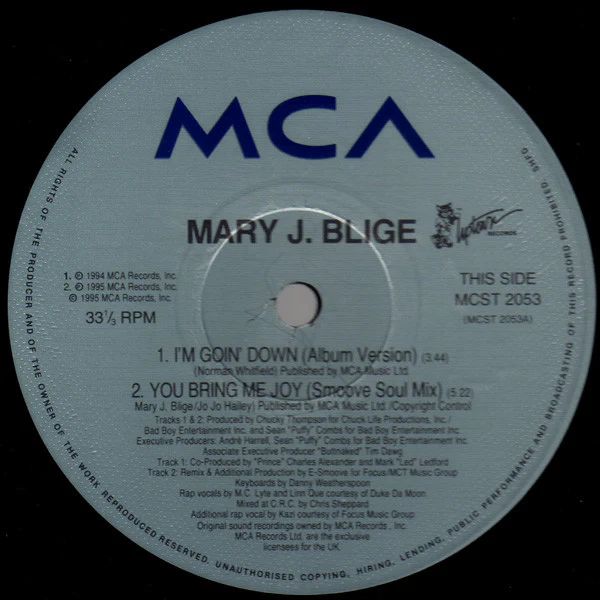 Mary J. Blige - I'm Goin' Down (12") (Very Good Plus (VG+)) - Image 3