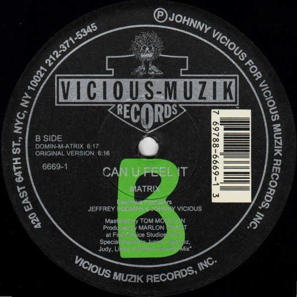 Matrix - Can U Feel It (12") (Very Good Plus (VG+)) - Image 2
