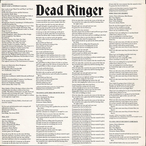 Meat Loaf - Dead Ringer (LP) (Near Mint (NM or M-)) - Image 5