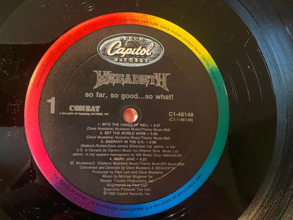 Megadeth - So Far, So Good...So What! (LP) (Very Good Plus (VG+)) - Image 3