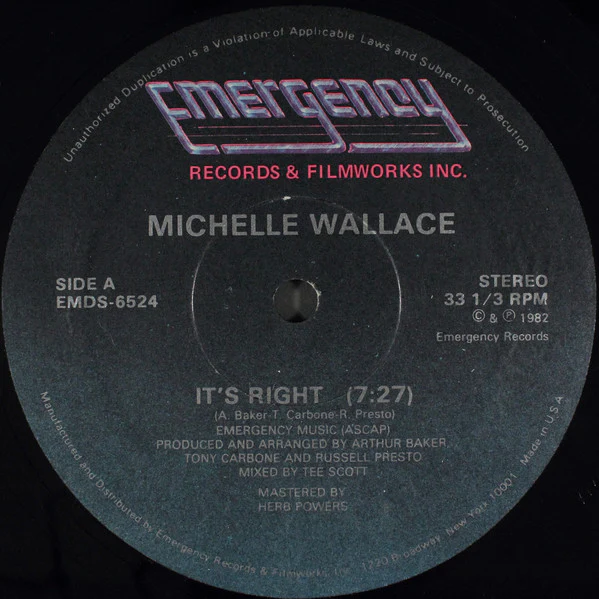 Michelle Wallace - It's Right (12") (Very Good Plus (VG+))