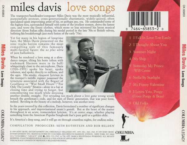 Miles Davis - Love Songs (CD) (Mint (M)) - Image 2