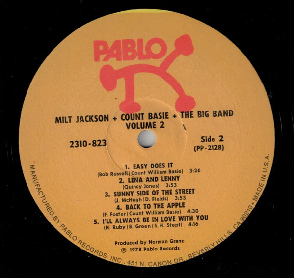 Milt Jackson + Count Basie Big Band - Vol. 2 (LP) (Mint (M)) - Image 4