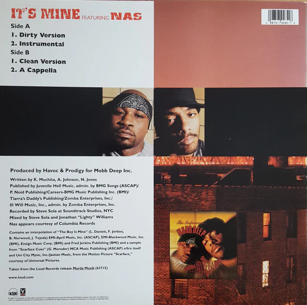 Mobb Deep Featuring Nas - It's Mine (12") (Very Good (VG)) - Image 2