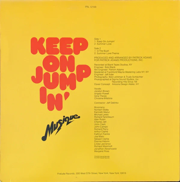Musique - Keep On Jumpin' (LP) (Very Good Plus (VG+)) - Image 2
